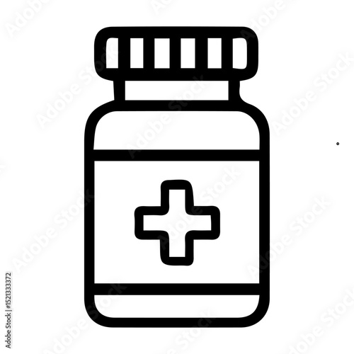 medicine jar icon on white background vector
Vector line icon medicine, health
