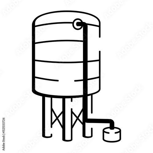 A drawing style icon of water tank
