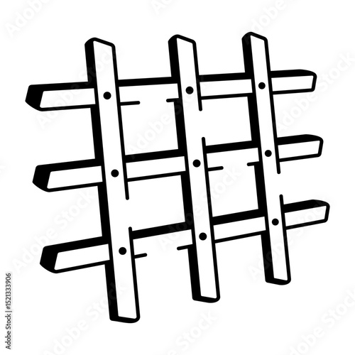 A doodle style icon of plant trellis