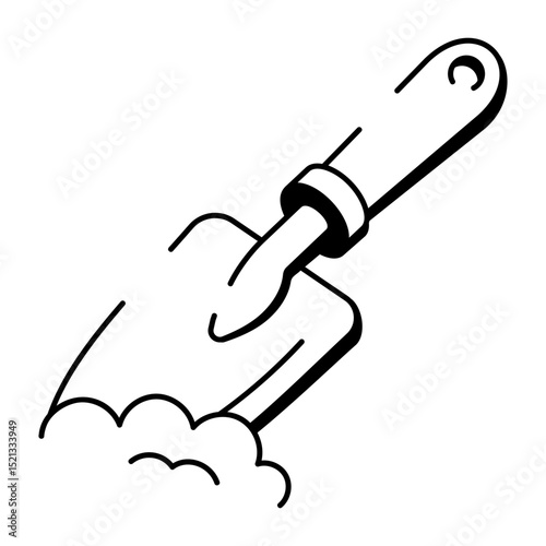 A doodle style icon of trowel

