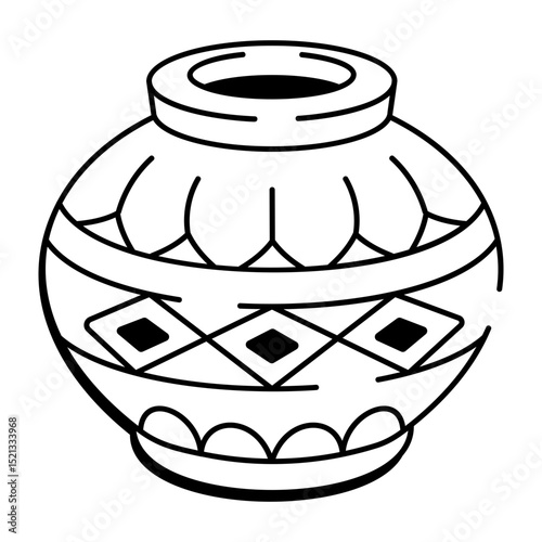 A hand dterracotta, ceramic, flowerpot, earthenware, gardening, farming, drawing, doodle, sketchy, glyph, icon, vector, 
rawn style icon of terracotta pot