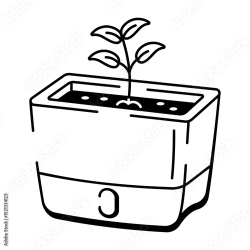 A sketchy style icon of planter
