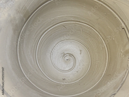 Pottery concept. Freshly made clay pot. In Romania