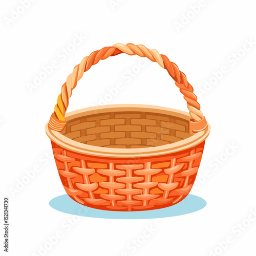 empty basket isolated on white
