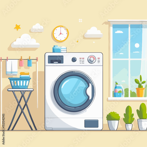 washing machine vector illustration 
