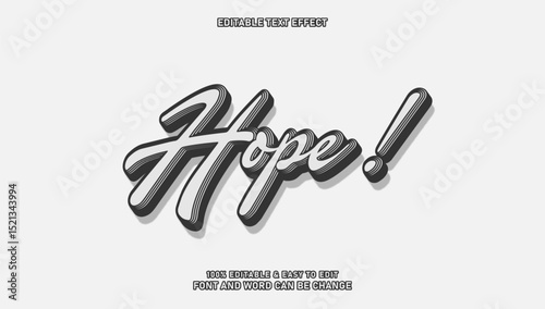 Hope text effect with editable layered styles