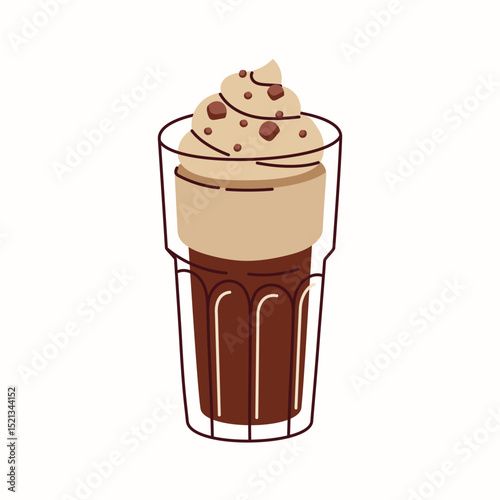 Chocolate Ice Cream in Glass – Delicious Dessert Illustration