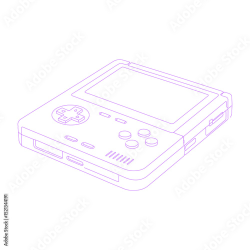handheld game console isolated lineart illustration