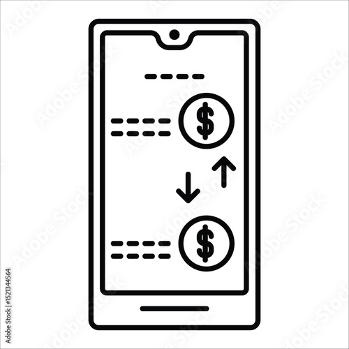 Digital Money Transfer  Icon Element For Design