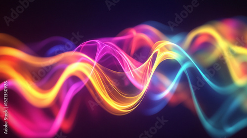 Abstract illustration in 3D of sound waves in dark blue and rose tones. for use in illustrations, backgrounds and design	
