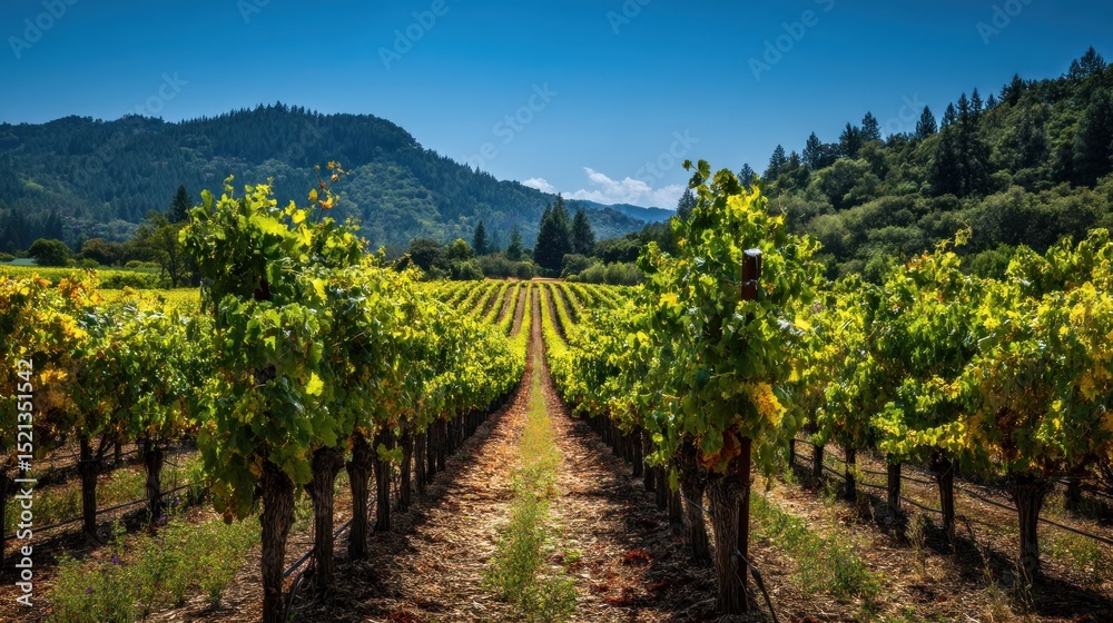 Fototapeta premium Vineyard landscape scenic view