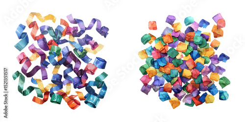 mardi gras confetti watercolor vector illustration