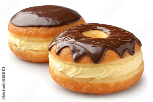 chocolate donut isolated on white