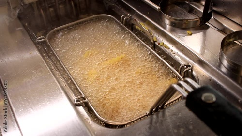 French fries
are cooked in boiling oil. 