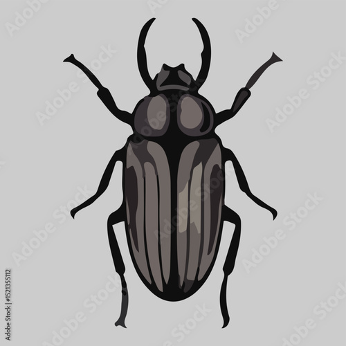 Detailed Illustration of a Longhorn Beetle