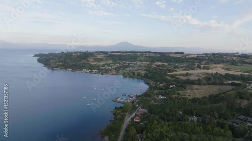 Wallpaper Mural Wide View of Lakeside Town and Cultural Center Frutillar, Chile Torontodigital.ca