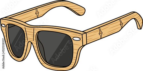 Stylish Bamboo Sunglasses Illustration