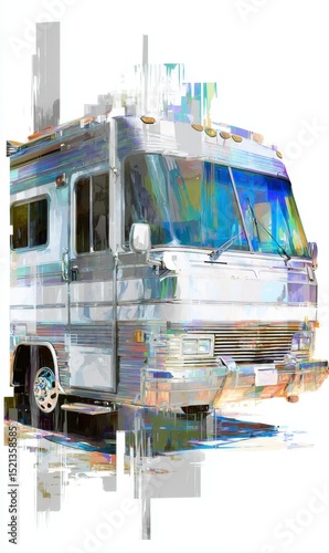 Silver RV in Abstract Style