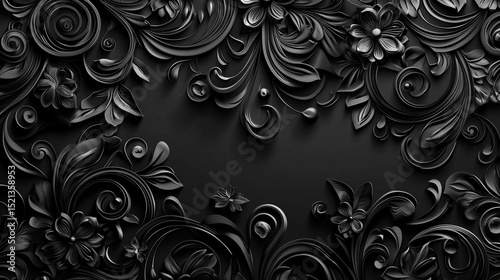 A strict ornament in dark tones for use in graphic resources, backgrounds and underlays.