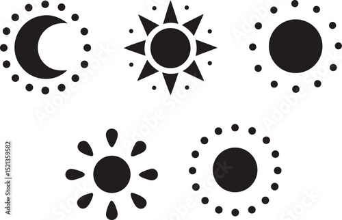 Simple Vector Icons Depicting Day and Night Modes
