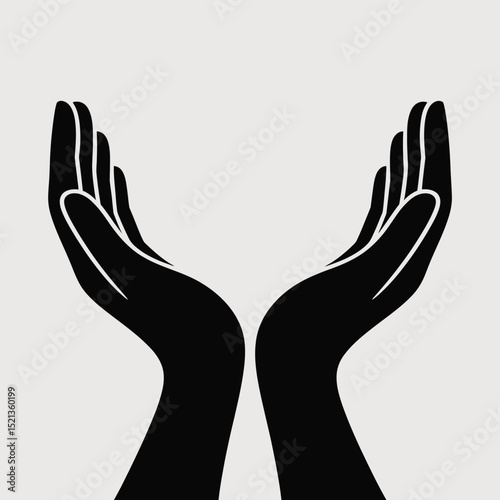 Protective Hands Offering Care and Support Symbol