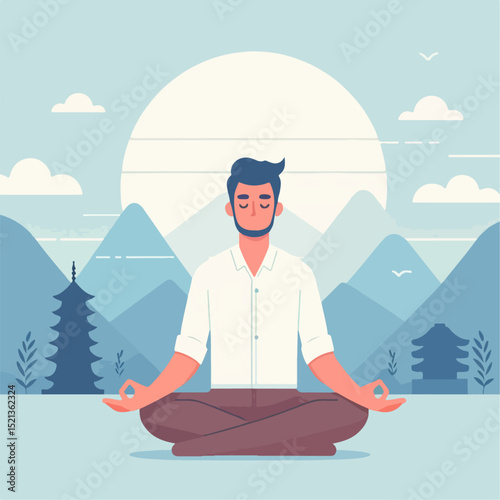 illustration of a man meditating