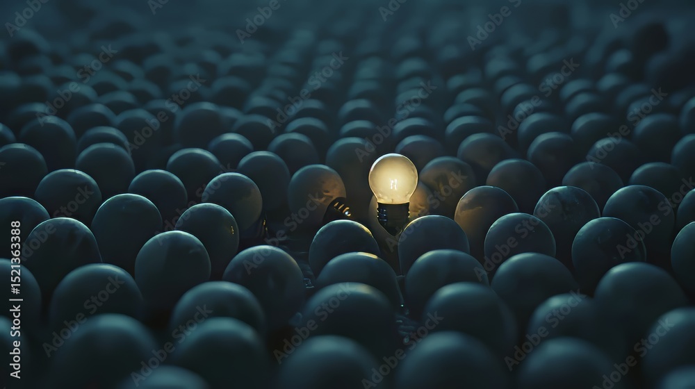 Obraz premium Illuminated Creativity: Breaking Shadows with a Bright Idea