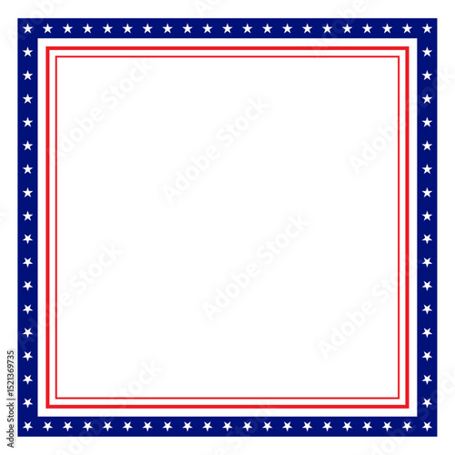 fourth of July square frame. vector illustration