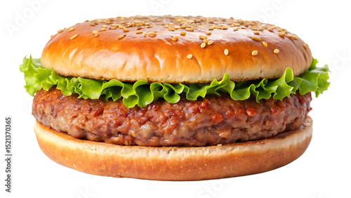 Hamburger patty isolated on white background