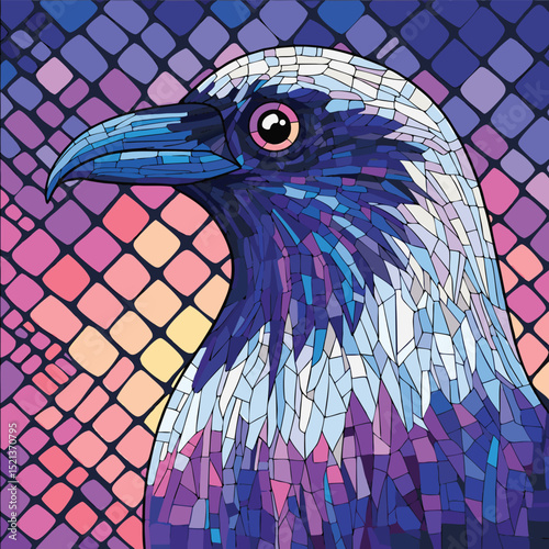 Colorful Mosaic Bird Vector Illustration Design vibrant vector.