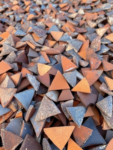 Pile of brown and black triangles