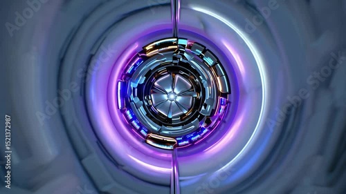 Futuristic defense system interface with dynamic visual journey