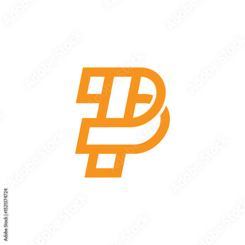 letter tp simple outlines geometric logo vector