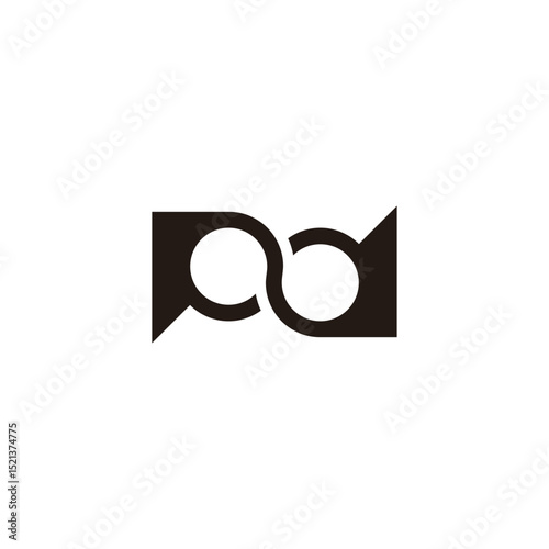 letter pd linked infinity geometric ring logo vector