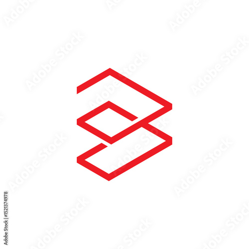 letter b thin linear arrow abstract geometric logo vector