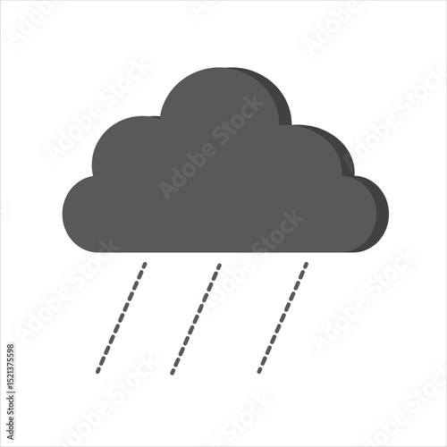 Dark grey cloud with dash line symbolizing rain
