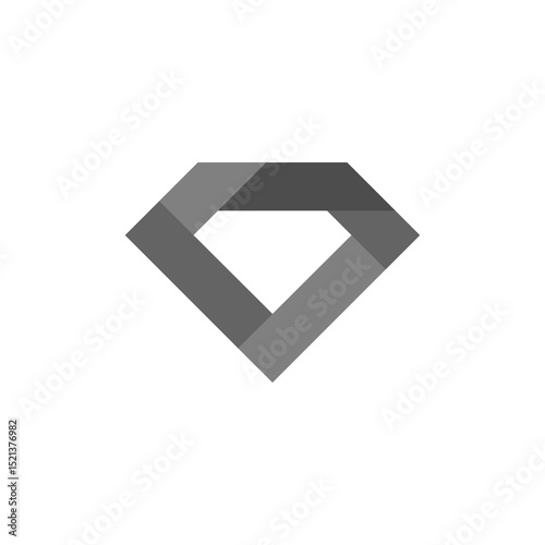 Grayscale Geometric Diamond Logo design vector template