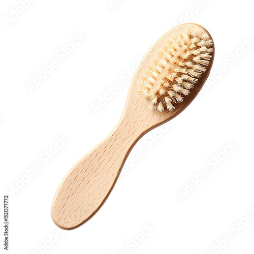 A wooden hairbrush with natural bristles, perfect for gentle styling and grooming. Ideal for everyday use and eco-friendly care.