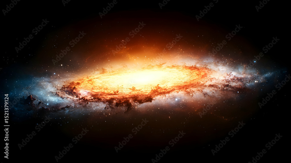 Fototapeta premium Vibrant Spiral Galaxy In Deep Space