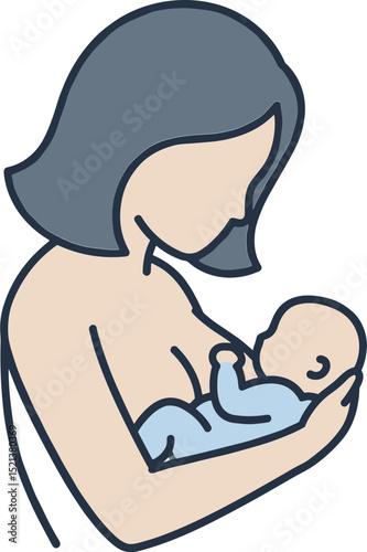 Mother breastfeeding baby in nurturing embrace  