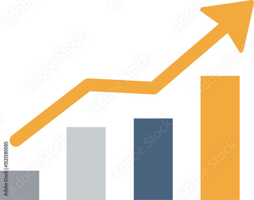 Graph illustrating revenue growth forecast with upward trend   photo