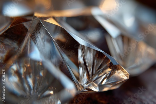 Elegant crystal glass texture with intricate facets and reflections.