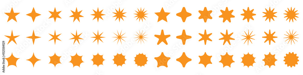 Obraz premium Shine star sparkle vector set. Sparkle star icons. Shine icon. Stars sparkle doodles vector. Set sparkles star symbols vector illustration.