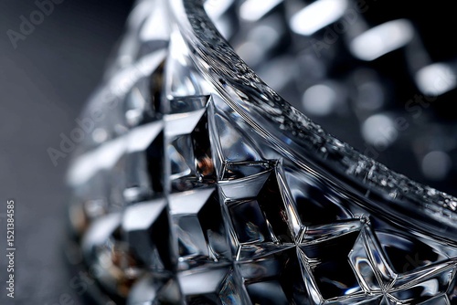 Elegant crystal glass texture with intricate facets and reflections.
