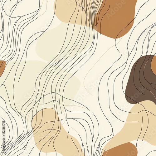 Abstract wave pattern in earthy tones creating a soothing and modern visual texture for design projects.