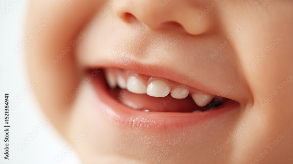 Fototapeta premium 乳歯が見える幼児の笑顔