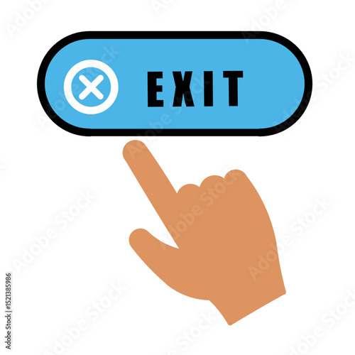 hand and exit button