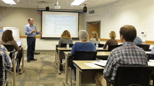 Corporate training session on workplace policies stock photo --ar 16:9 --raw --v 6 Job ID: 4d53b25a-edaa-47e6-9507-b9377dc6df5b
