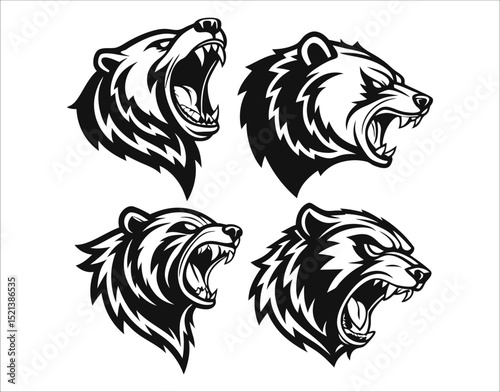 Realistic Bear Head SVG Pack