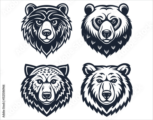 Vintage Bear Silhouette Clipart